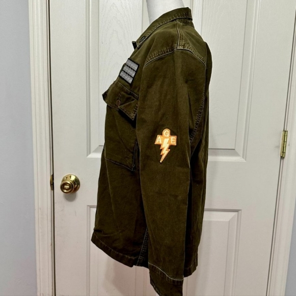 AGOLDE REVOLVE STELLA MILITARY ARMY INSPIRED GREEN PATCHWORK JACKET MADE IN USA - Picture 5 of 5